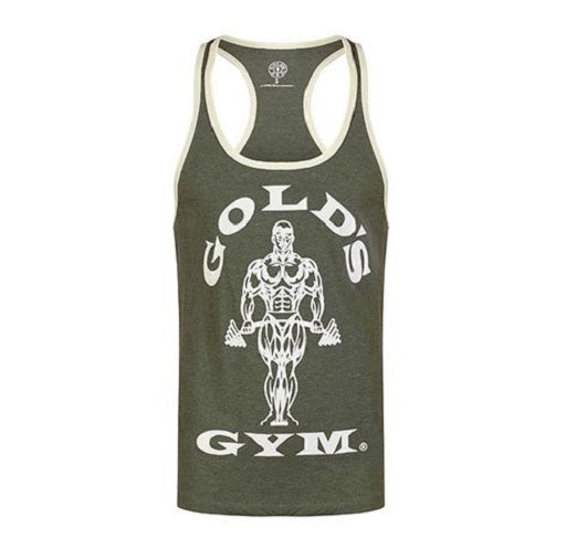 Golds Gym GGVST004 Stringer Joe Contrast - Army/Cream