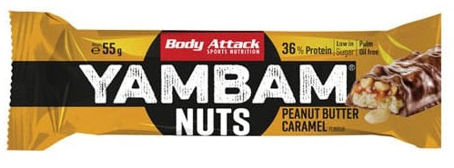 Body Attack YAMBAM NUTS Protein Riegel (15x55g) Peanut Butter